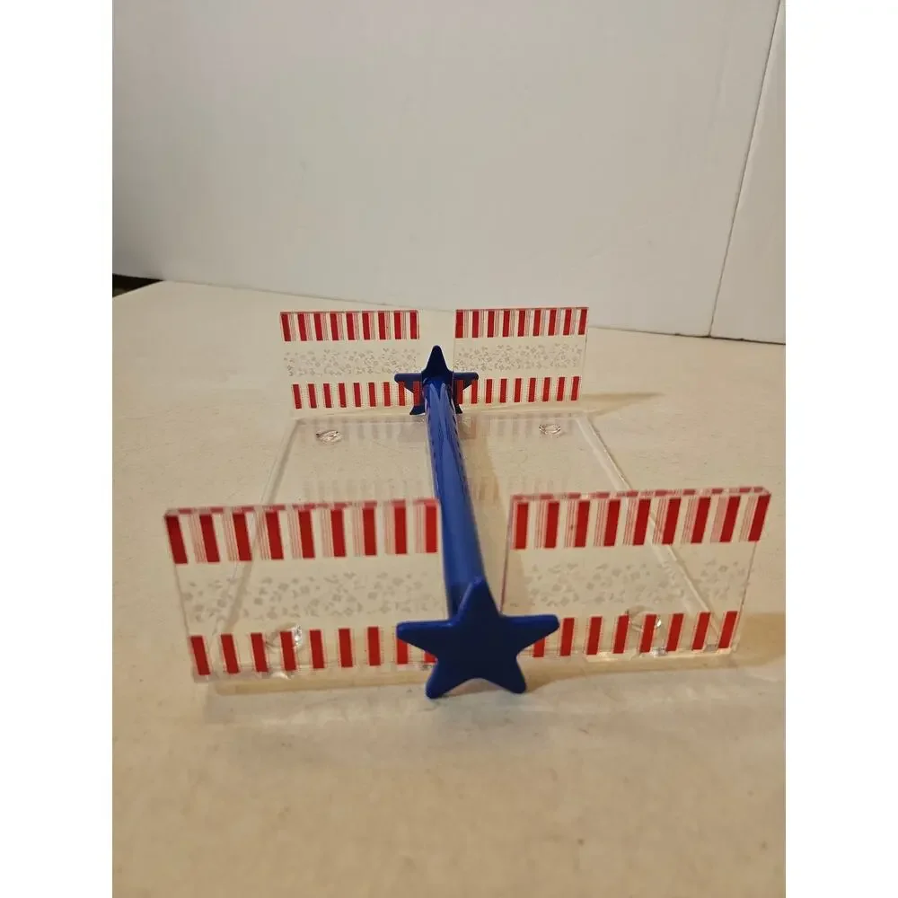 Vintage Avon Plastic Acrylic Napkin Holder Red White Blue Patriotic Americana